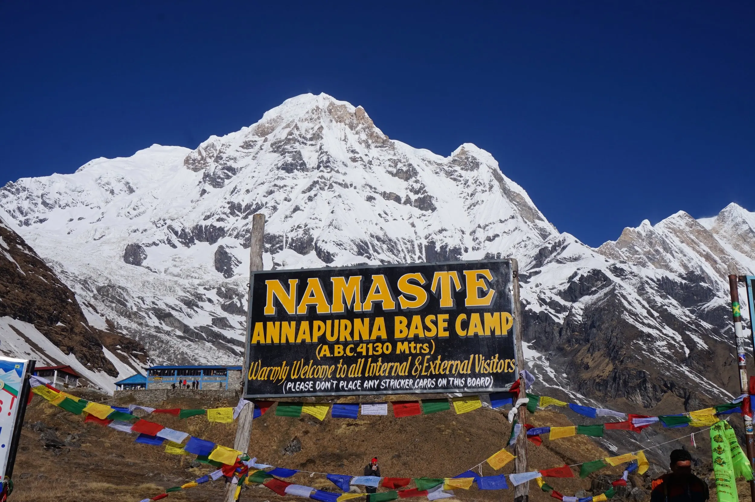 Annapurna Base Camp trail surrounded by towering Himalayan peaks in Nepal