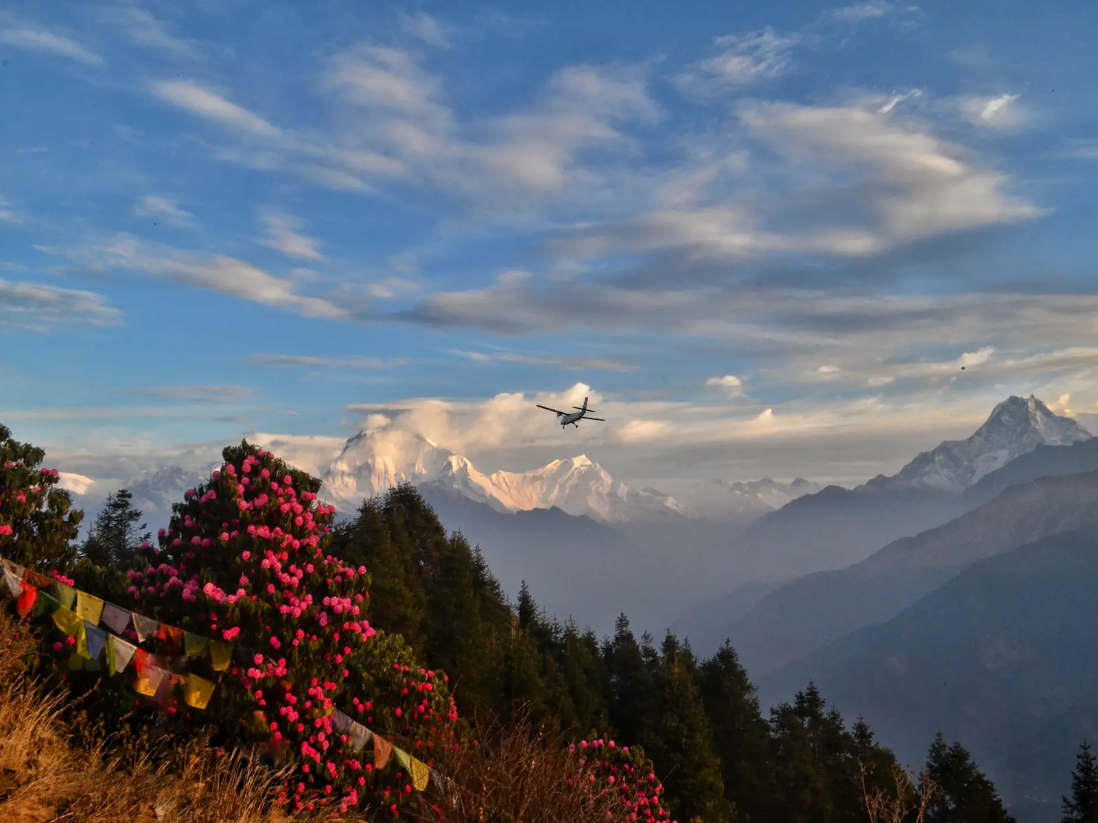 Beautiful Himalayan scenery along the Annapurna region trekking trail in Nepal